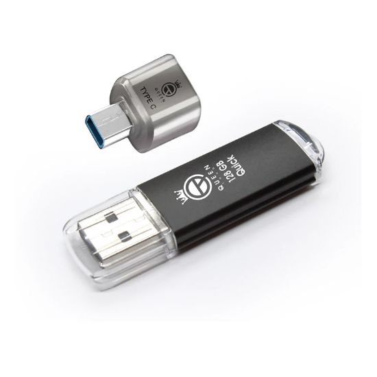 فلش مموری کوئین تک مدل QUICK C-PLUS ظرفیت 64 گیگا بایت به همراه مبدل usb-c otg